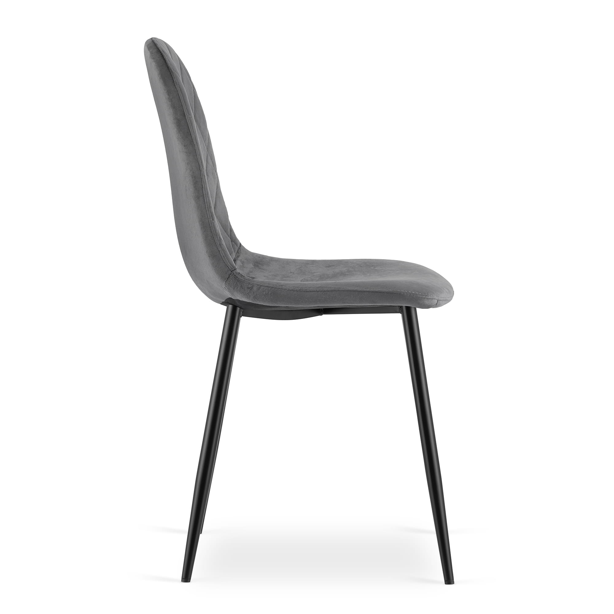 Sedia Valora DAPI in velluto grigio scuro con gambe in metallo x1