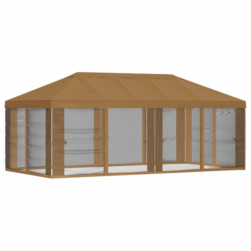 Copertura Gazebo con Pareti Laterali 6 x 3 m Beige Poliestere 900410