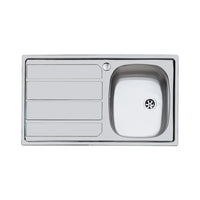 Lavello inox 1v. dxsc. 86x50 inc.