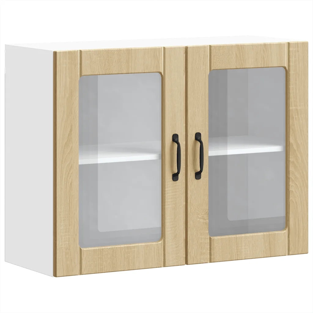 Pensile da Cucina con Porta in Vetro Lucca Rovere Sonoma 853850