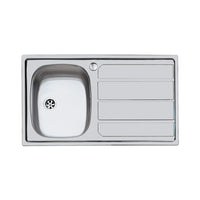 Lavello in inox con 1 vasca sxsc. 86x50 inc.