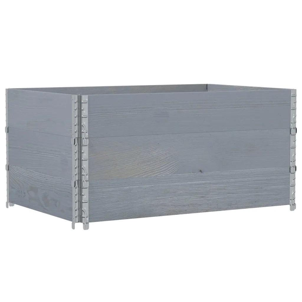 vidaXL Paretali per Pallet 3pz Grigi 120x80cm Legno Massello di Pino