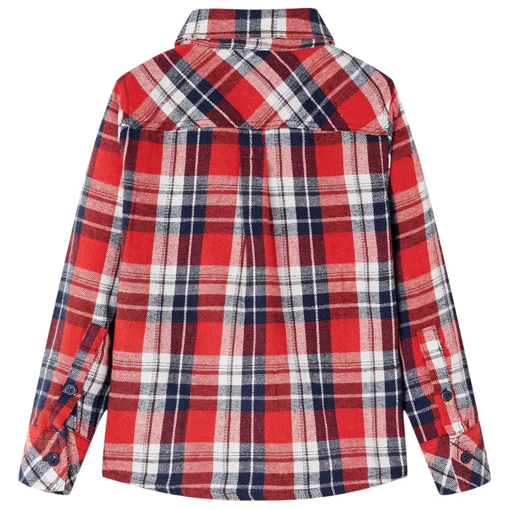 Camicia a Quadri da Bambino Rossa e Blu Marino 104 13170