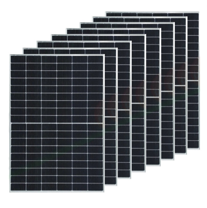 Moduli fotovoltaico impianto 3 kw monocristallino potenza 410w silver pezzi 8