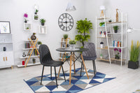 Sedia Valora DAPI in velluto grigio scuro con gambe in metallo x1