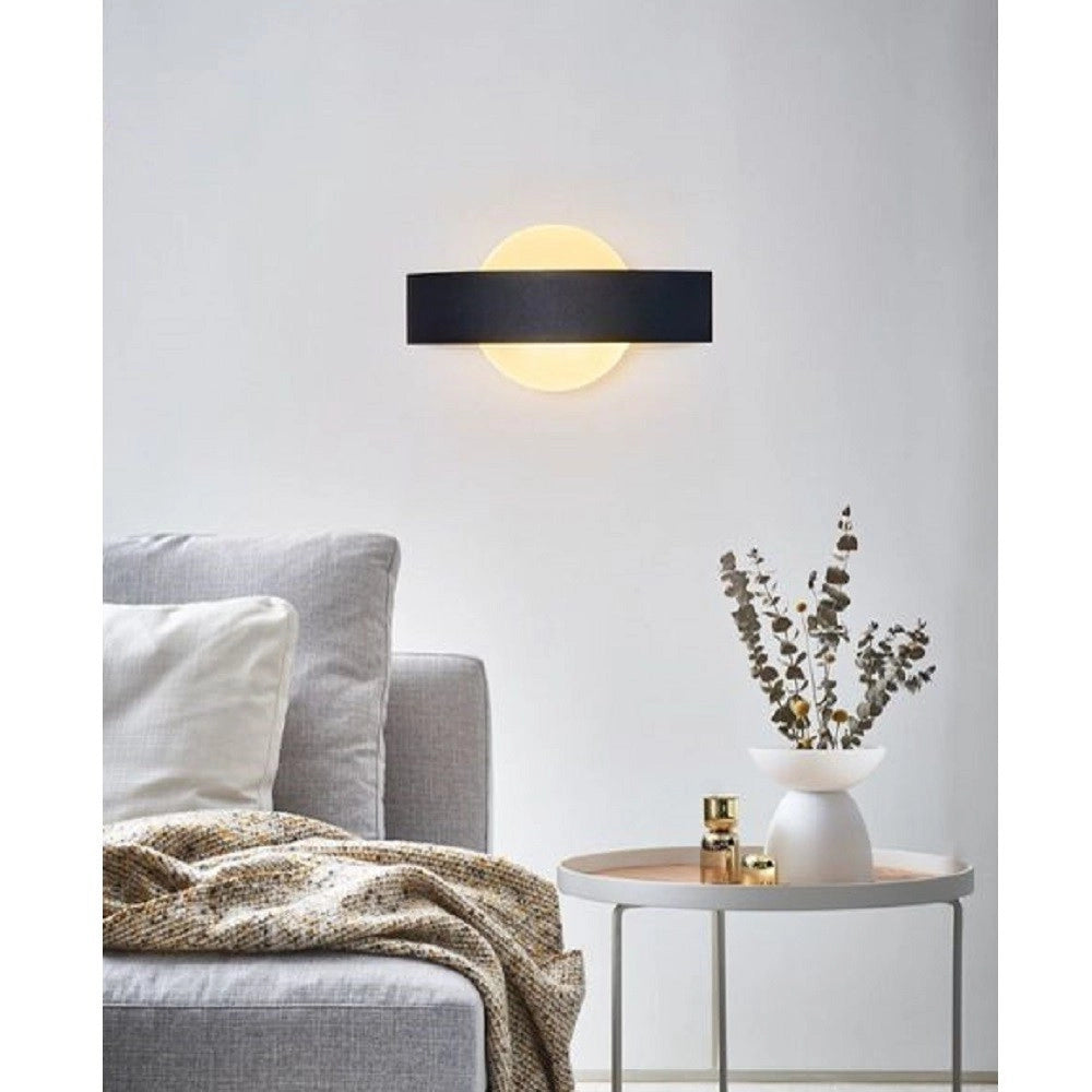 Trade Shop - Applique Led Parete Moderna Nera 8 W Doppia Emissione Luce 6500k 3000k 4000k E17 -