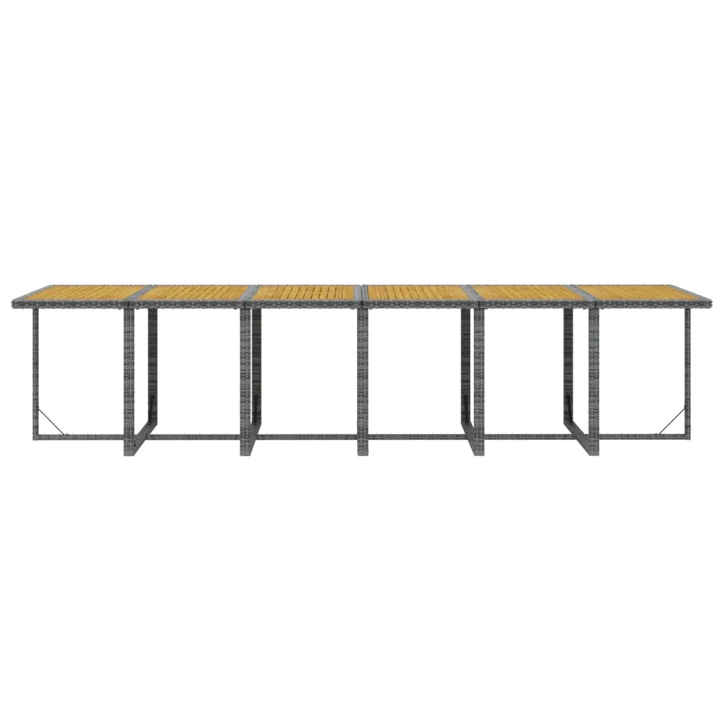 Set da Pranzo per Giardino 13 pz con Cuscini Polyrattan Grigio 3095632