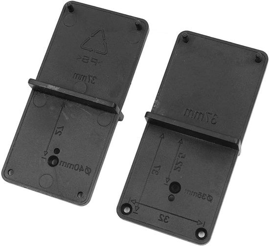Strumenti di Montaggio per Porte - 2 pezzi 40/40Mm Cardini Fori Locator Guida Fissaggio Fissi Houtbewerking Punch Foro Portaopera Schemi DIY Cassetto Nero