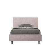 Letto una piazza e mezza con rete imbottito 120x210 microfibra glicine Adele