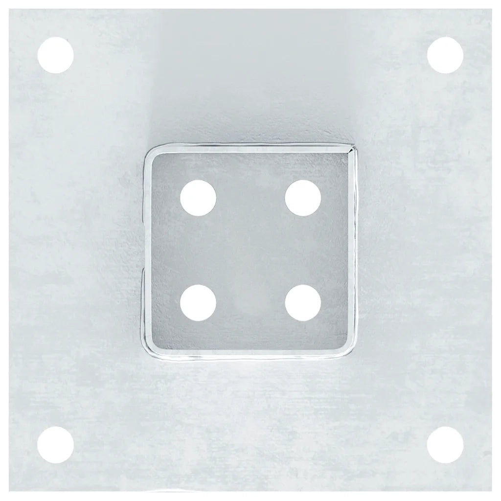 Basi per Pali Quadrate 12 pz Argento 61x61 mm Acciaio Zincato 42000005