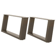 Gambe per Tavolino da Caffè a Forma di U 2 pz Acciaio Naturale 70x(30-31) cm Acciaio 4012755