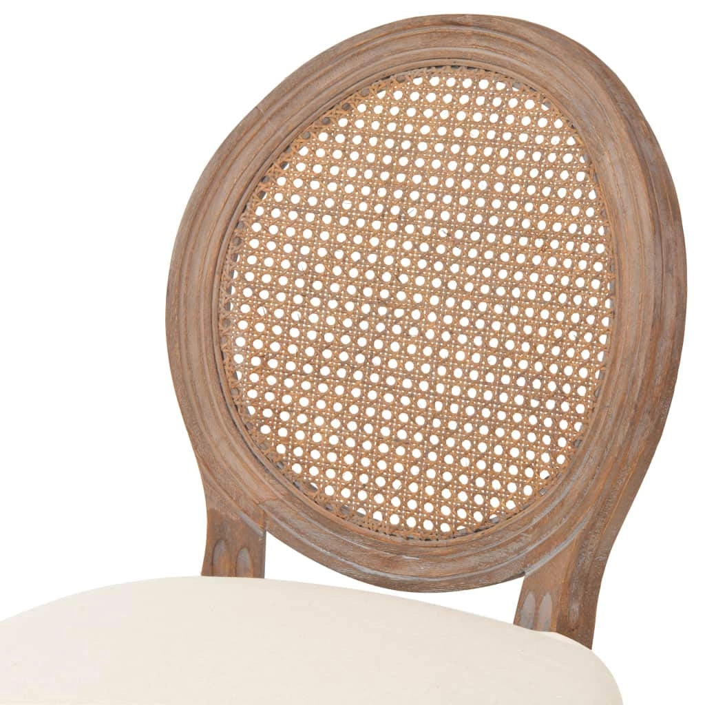 Set di due sgabelli da bar di design seduta a sedia rattan bianco crema 1202150