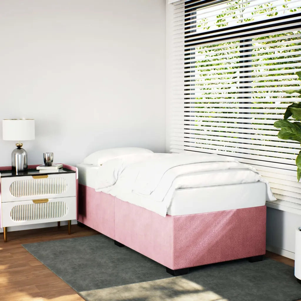 Giroletto-Struttura Letto Rosa 80x200 cm in Velluto 790710
