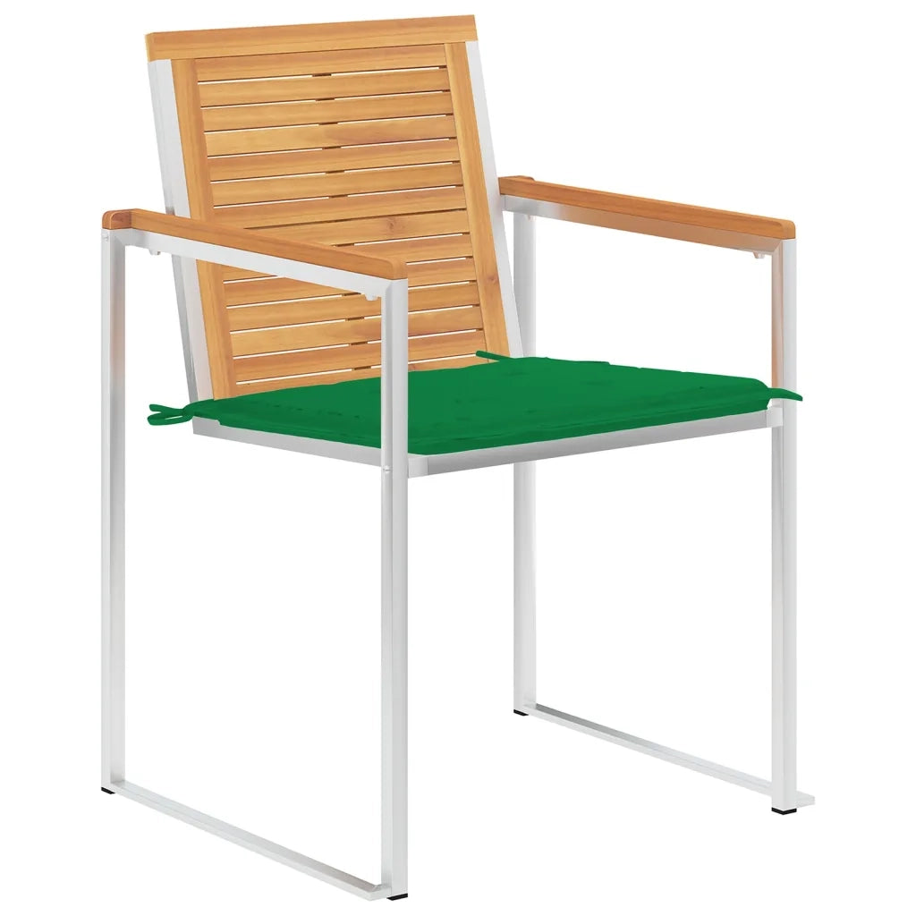 Sedie da Giardino con Cuscini 4 pz in Legno Massello di Teak cod mxl 8636