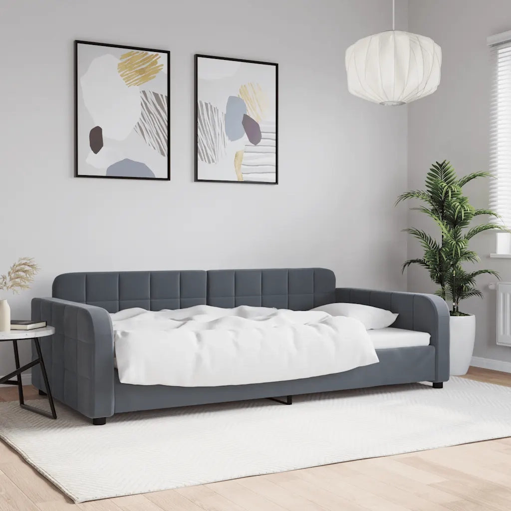 Letto da Giorno Grigio Scuro 100x200 cm in Velluto 354066