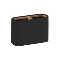 Portaspazzolini d'appoggio in resina e bambÃ¹ 1398 Gedy serie NINFEA Nero Matt