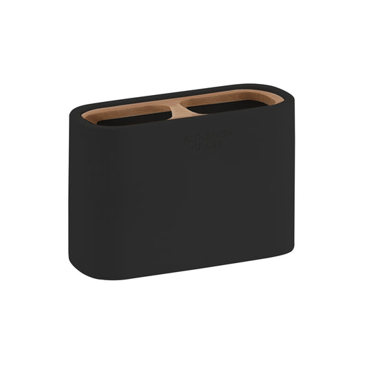 Portaspazzolini d'appoggio in resina e bambÃ¹ 1398 Gedy serie NINFEA Nero Matt