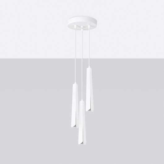 Lampada da soffitto in acciaio bianco a 3 luci PRYSM Ocean Green, stile scandinavo