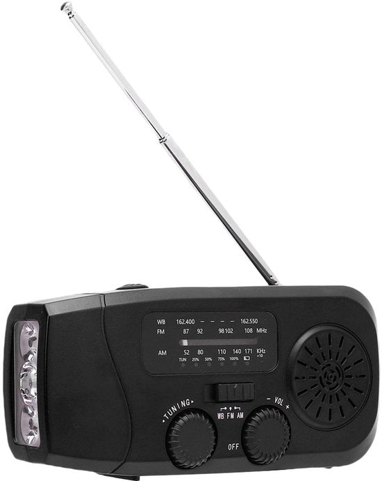 Radio portatile con luce LED - Noodradio 2000mAh - Radio AM/FM/WB portatile - IPX3 impermeabile - Ideale per campeggio/backpacking