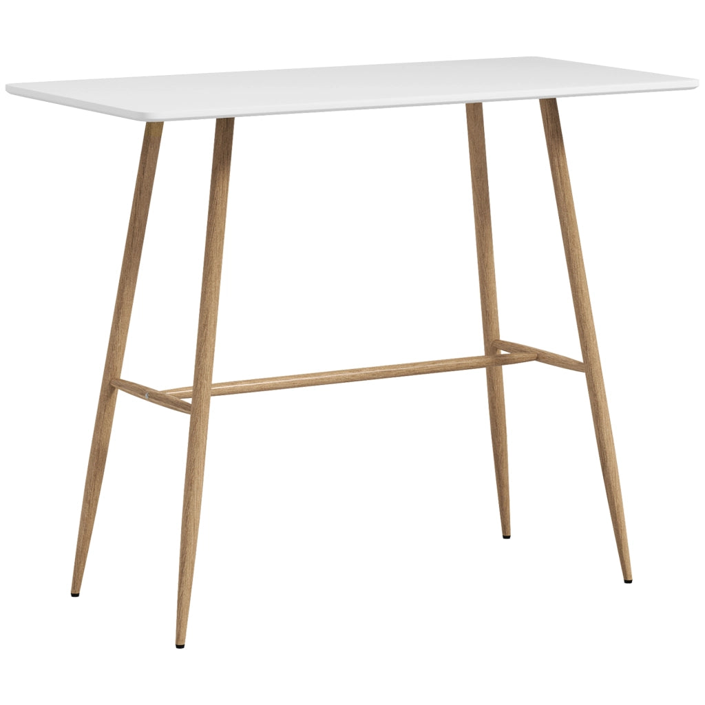 Tavolo da bar rettangolare 4 persone ¨C Zephmum ¨C Effetto legno bianco 118x58x98 cm