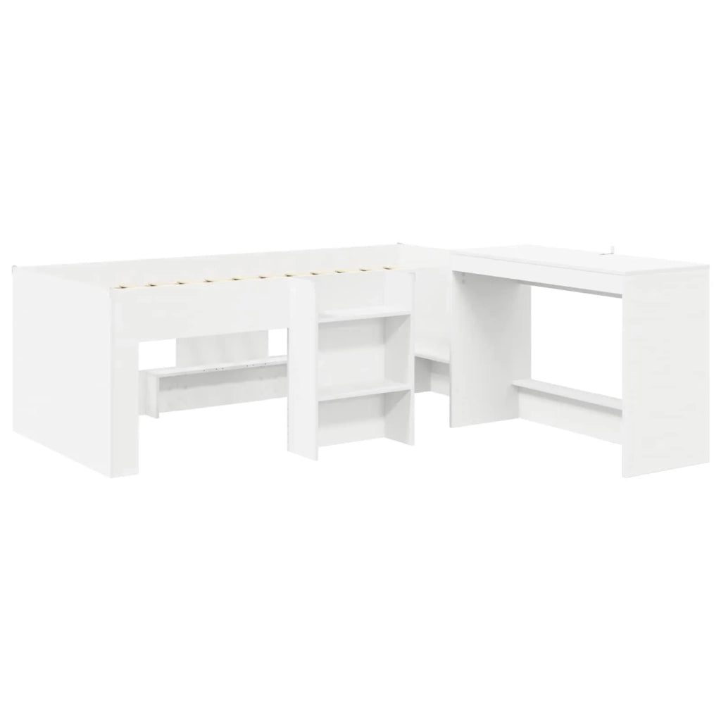 Letto alto per bambini con scrivania Bianco 90 x 190 cm 3423470