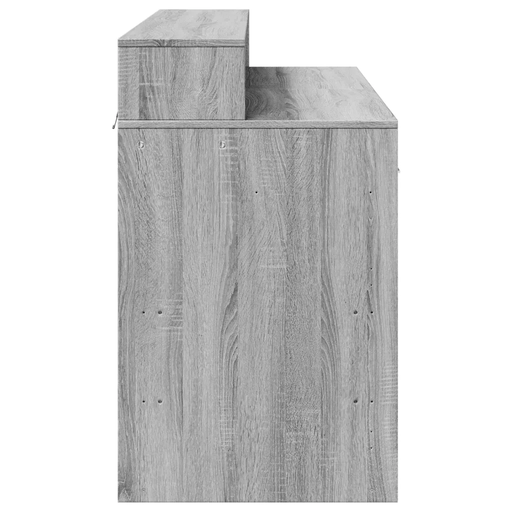 Scrivania con Luci LED Grigio Sonoma 120x55x91cm in Multistrato