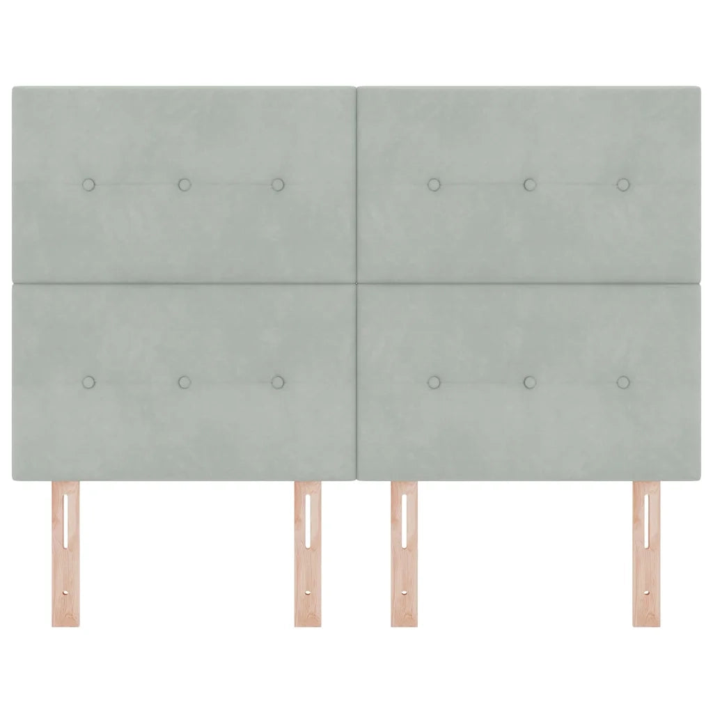 Testiera LED con strisce LED Grigio chiaro 144 cm Velluto 3338430