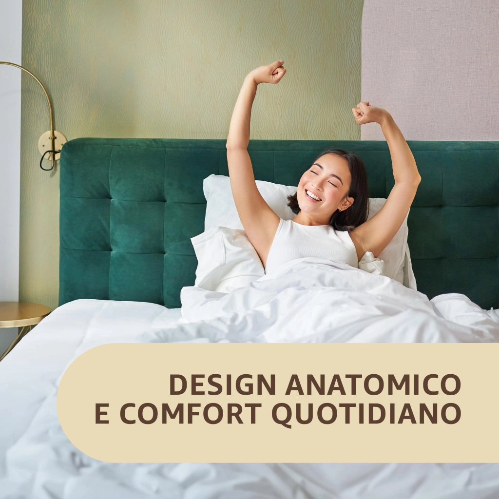 SONIT - Guanciale Letto in Memory Foam - Cuscino Cervicale per Dormire Bene e Ridurre il Russare - Cuscino Antiacaro Anallergico 11cm 2pz - Federa con Cerniera Inclusa