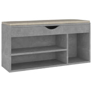 Panca portascarpe/stivali cassettiera scaffale mobiletto portaoggetti per ingresso con cuscino legno ingegnerizzato grigio 02_0022873