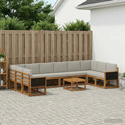 Set di divani da esterno 11 pcs Naturale e Grigio Chiaro 3385582