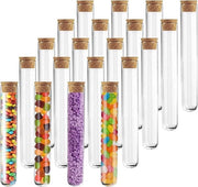 20 buchi di reazione trasparenti in plastica con gomma (150 x 16 mm, 20 ml)