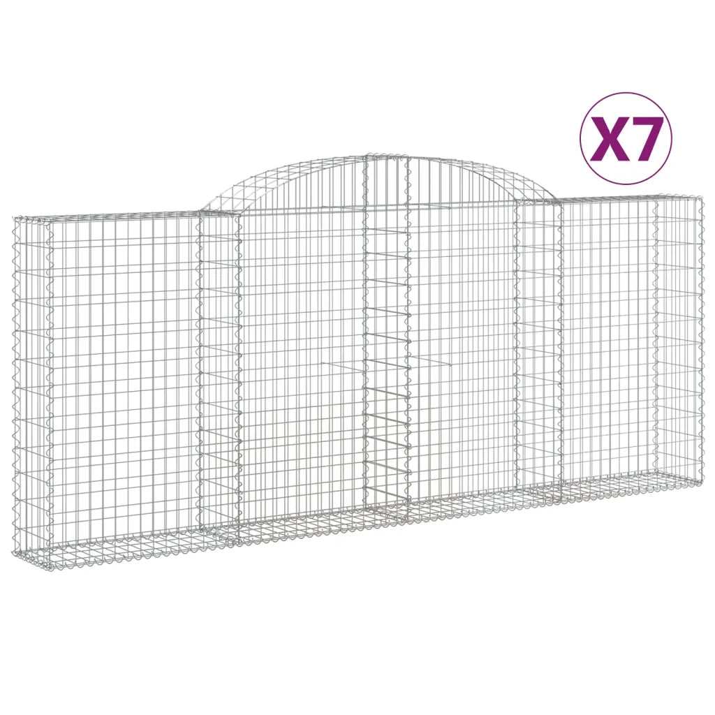Cesti Gabbioni ad Arco 7 pz 300x30x120/140 cm Ferro Zincato