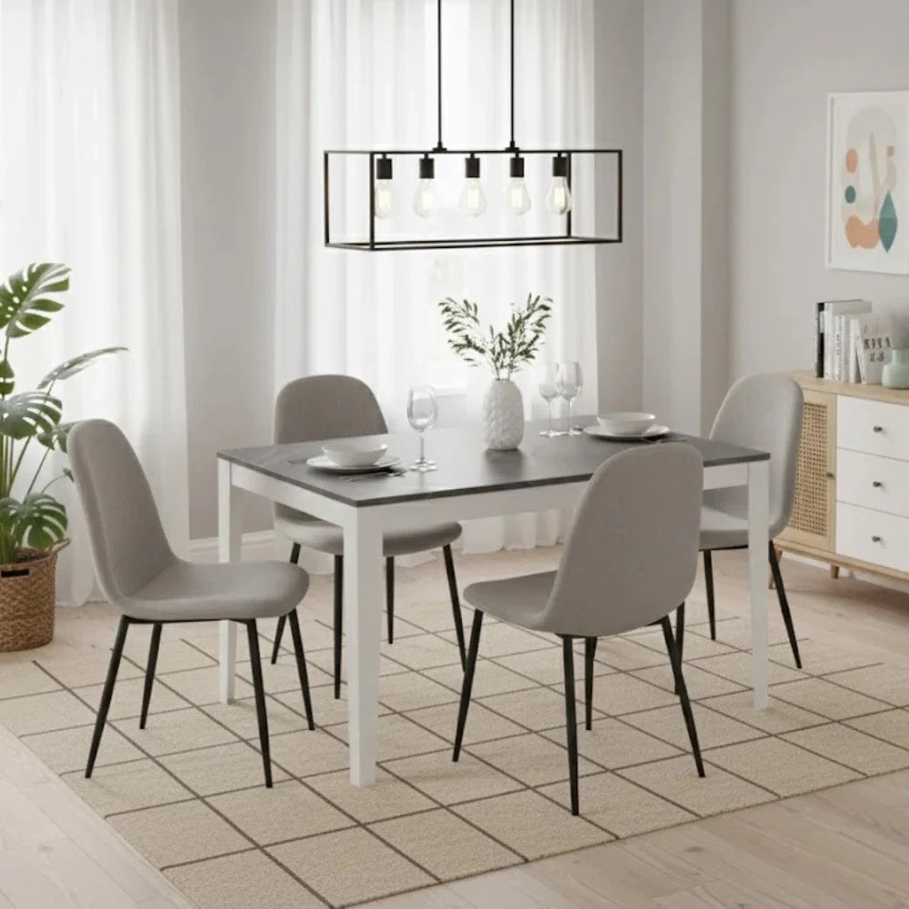 Tavolo da pranzo allungabile effetto marmo antracite Moon 156-316x90 cm fino a 12 posti Made in Italy | Duzzle