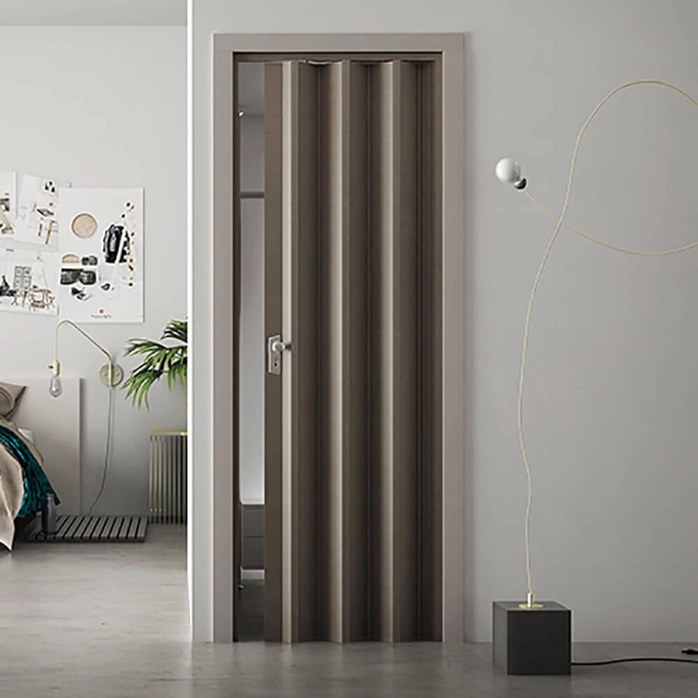 Porta a Soffietto da Interno 88,5x214 cm in PVC Florance Rovere Tortora
