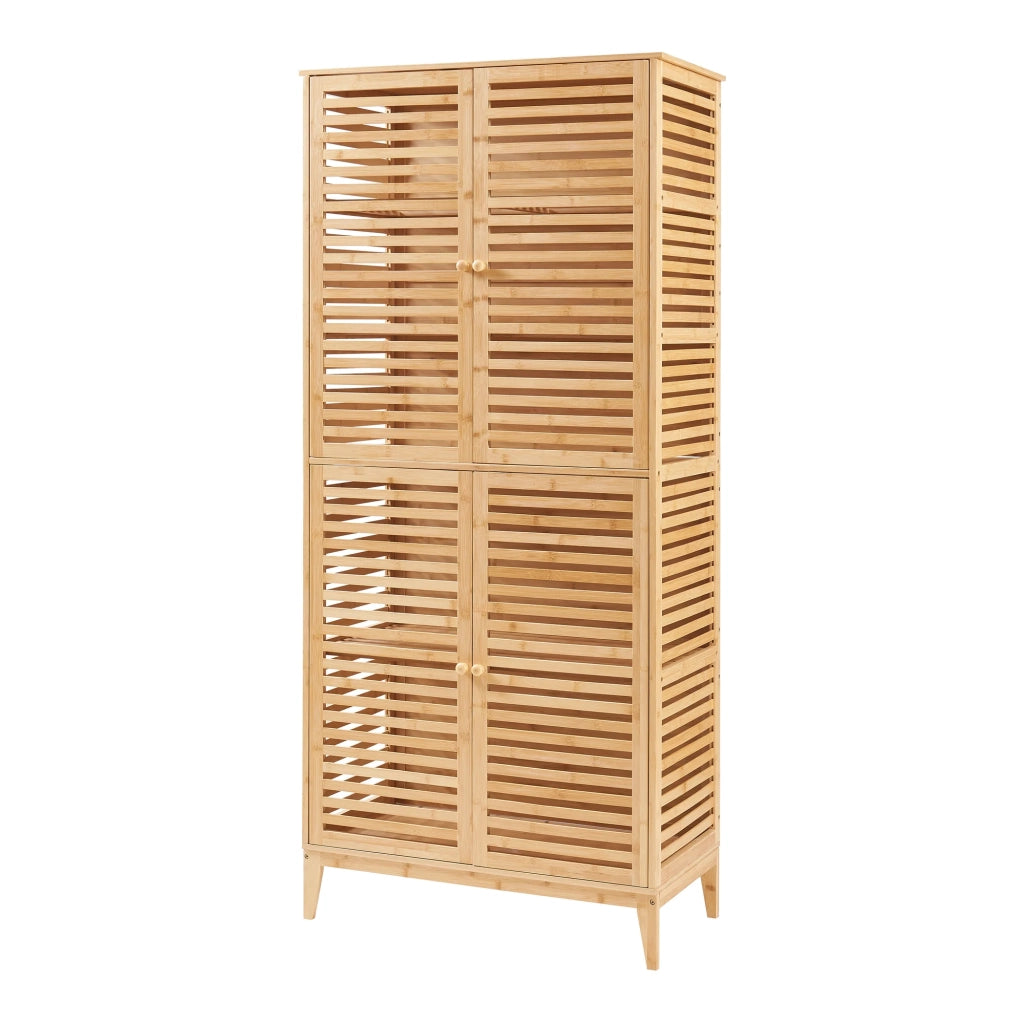 Mobiletto/scaffale da bagno in bambù 180 x 80 x 40 cm finitura naturale 03_0008885