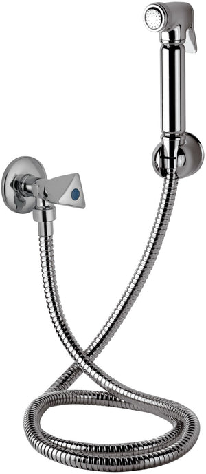 Set doccetta bidet con doccia a pulsante, flessibile, rubinetto e supporto lux - set relax