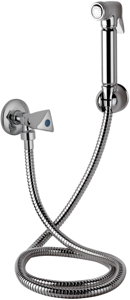 Set doccetta bidet con doccia a pulsante, flessibile, rubinetto e supporto lux - set relax