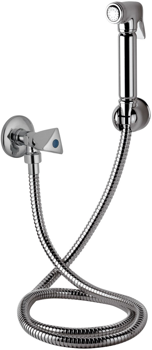 Set doccetta bidet con doccia a pulsante, flessibile, rubinetto e supporto lux - set relax