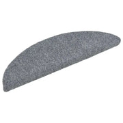 vidaXL Tappetini per scale autoadesivi 20 pz 56x17x3 cm Grigio chiaro semicircolari
