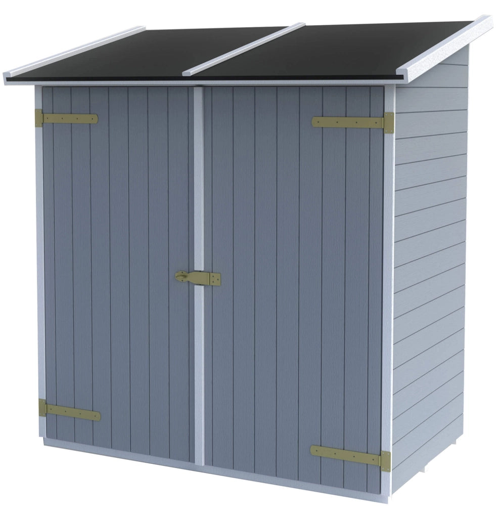 Casette Box da Giardino in Legno Porta Utensili 149x84x172 cm con 2 Porte Ecla Grigia
