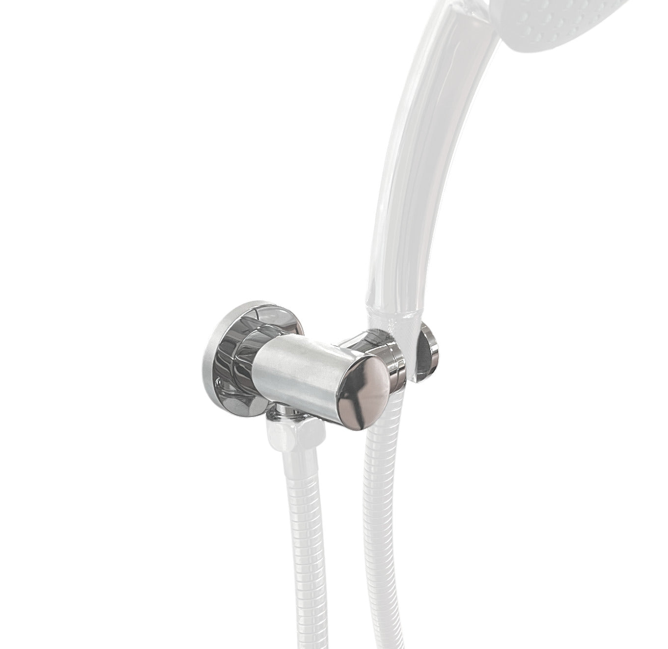 Supporto per doccia con presa acqua integrata, stile tondo in ottone pesante