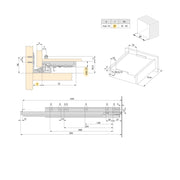 Guide Cassetto con Estrazione Soft 540 mm in Acciaio Emuca Bianco