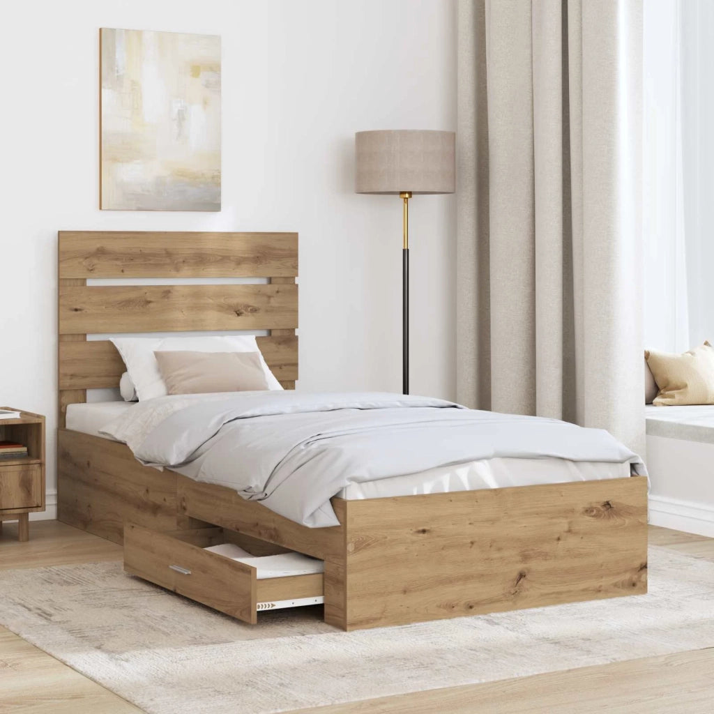 Struttura del letto Rovere artigianale 100 x 200 cm 3412011