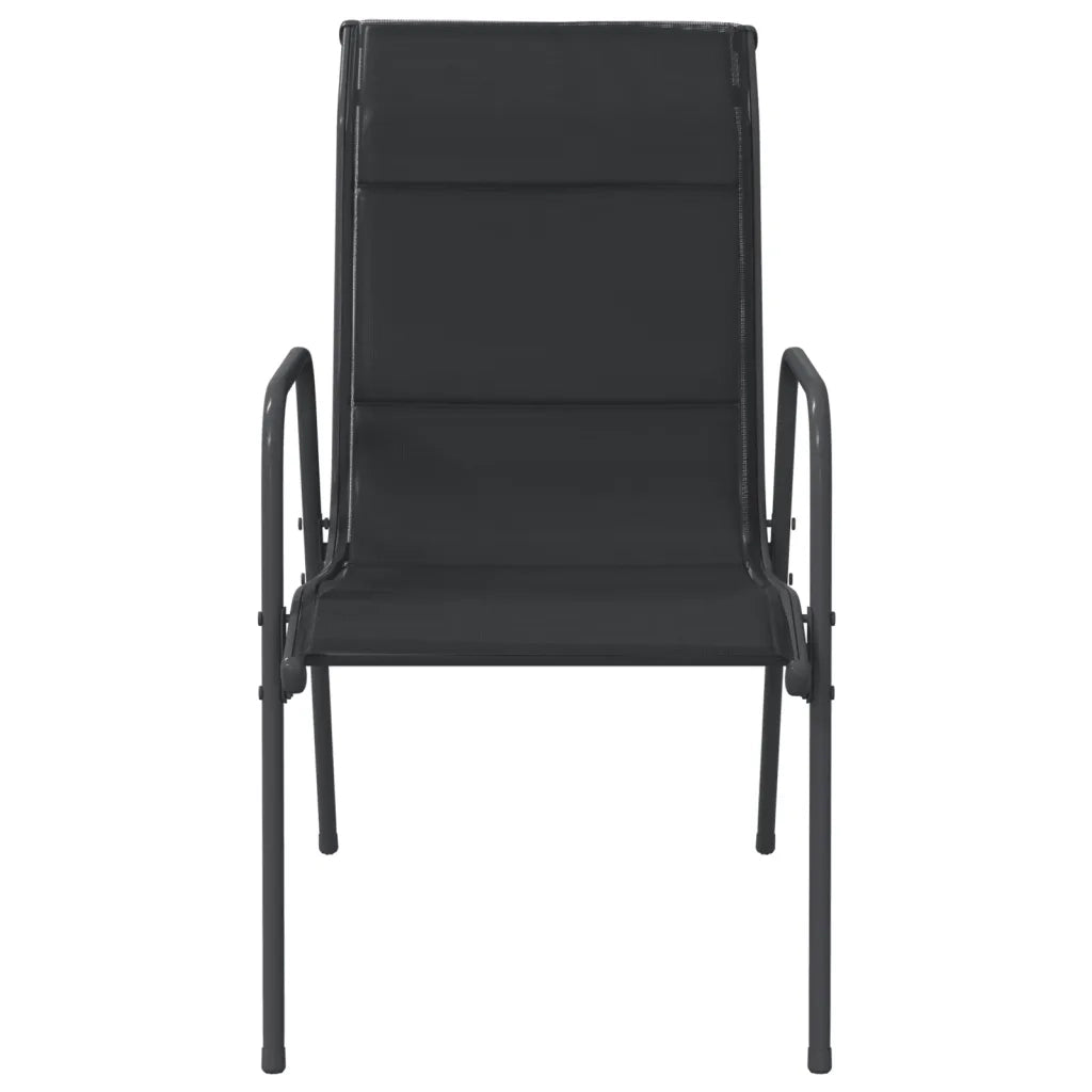 Set da Pranzo da Giardino 3 pz in Acciaio Nero