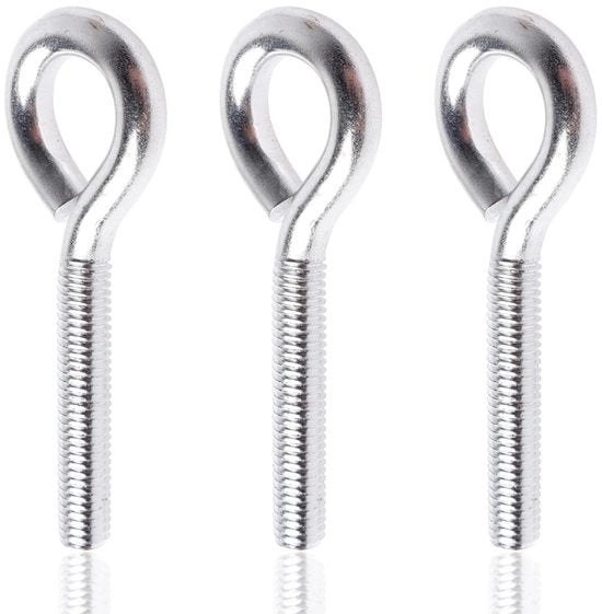 3 set di viti in acciaio inossidabile M5 x 30 mm - viti a anello per gancio a vite - occhielli - grandi viti a anello - ganci a vite per lettini, ombrelloni e dondoli