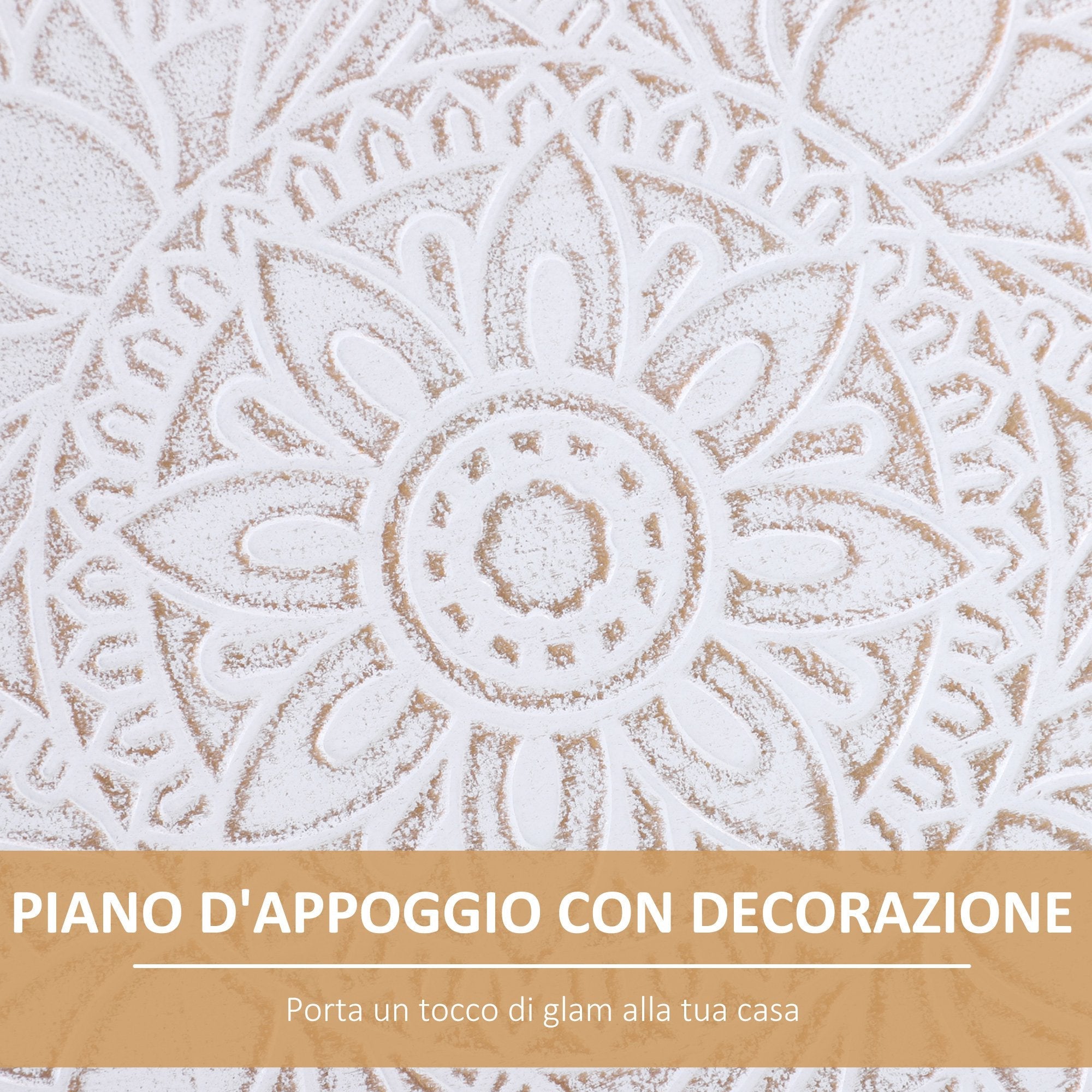 Tavolino Basso Ø40x40,5 cm in Legno e MDF Bianco