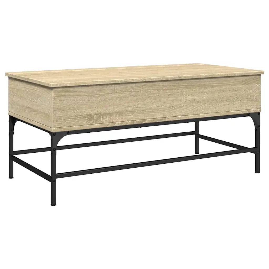 Tavolino da salotto | Tavolino da caff¨¨ | Tavolino da Soggiorno Rovere Sonoma 100x50x45 cm Legno Multistrato e Metallo
