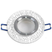 Trade Shop - Porta Faretto Incasso Per Faretto Tondo Vetro Bianco Venature Oro Argento P15 - Argento