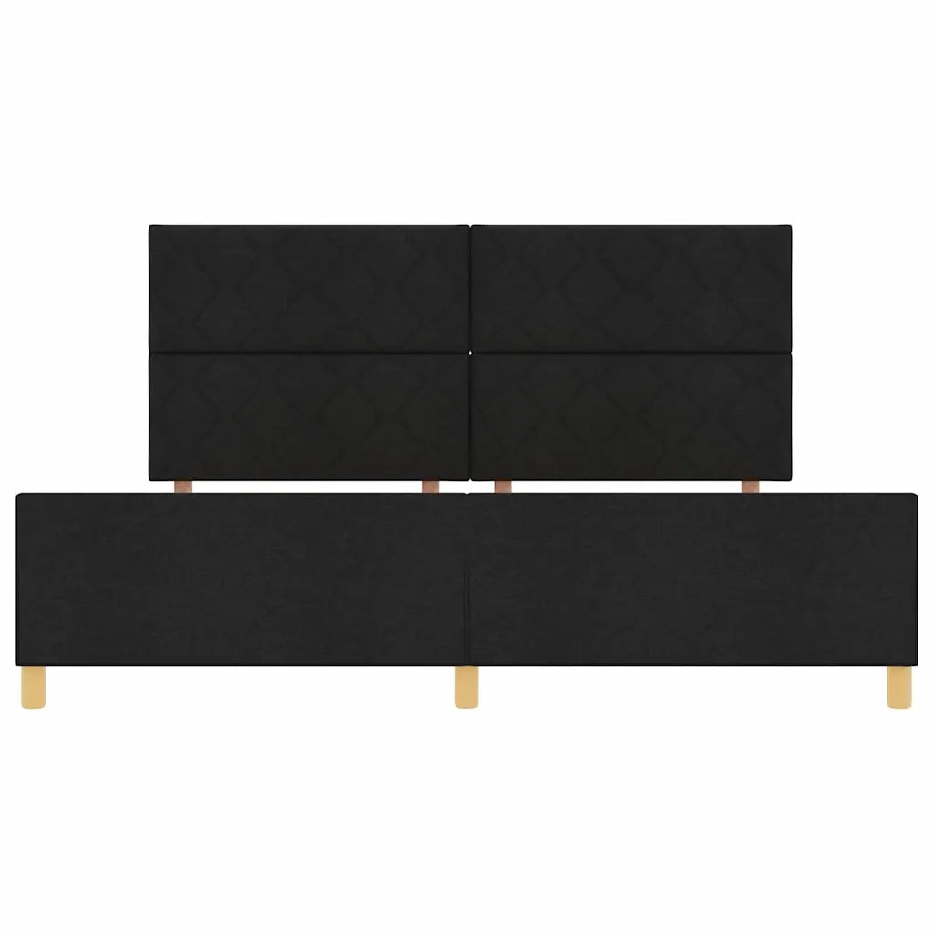 Struttura del letto con testiera Nero 200 x 200 cm Tessuto