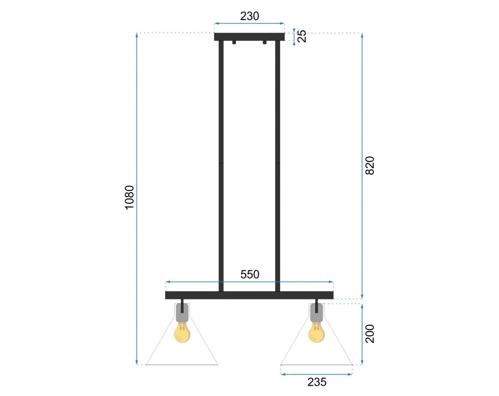 Lampada Da Soffitto Di Vetro Metallico APP317-2CP